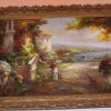 tagi-000005-02 Massive 87x62 in Mediterranean Villa Oil Painting on Canvas Ornate Gilt Frame