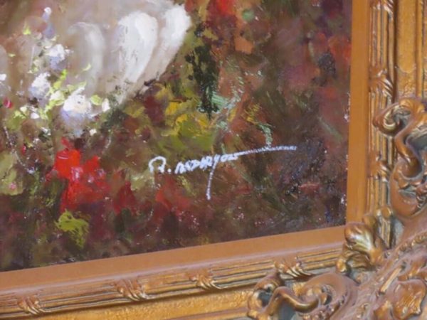 tagi-000005-06 Massive 87x62 in Mediterranean Villa Oil Painting on Canvas Ornate Gilt Frame