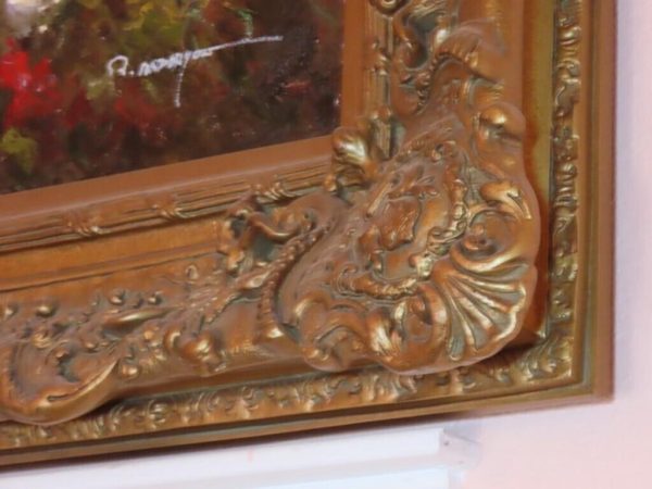 tagi-000005-07 Massive 87x62 in Mediterranean Villa Oil Painting on Canvas Ornate Gilt Frame