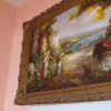 tagi-000005-08 Massive 87x62 in Mediterranean Villa Oil Painting on Canvas Ornate Gilt Frame
