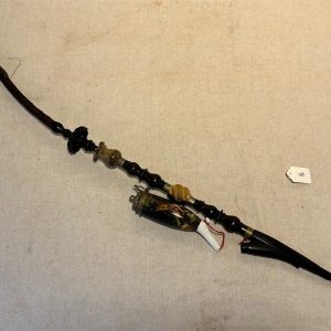 tagi-000006-01 Antique German Style Jagerpfeife Porcelain Hunting Pipe Long Stem Painted Scene
