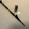 tagi-000006-02 Antique German Style Jagerpfeife Porcelain Hunting Pipe Long Stem Painted Scene