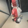 tagi-000016-05 Decorative Clown Marionette Doll on Wooden Swing Pink White Moon Star Costume