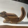 Paulie Hart Handcrafted Wood Squirrel Sculpture Folk Art Carving