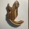 Paulie Hart Handcrafted Wood Squirrel Sculpture Folk Art Carving