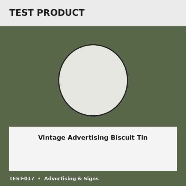Vintage Advertising Biscuit Tin - Test Placeholder Vintage Advertising Biscuit Tin test placeholder image
