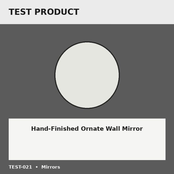 Hand-Finished Ornate Wall Mirror - Test Placeholder Hand-Finished Ornate Wall Mirror test placeholder image